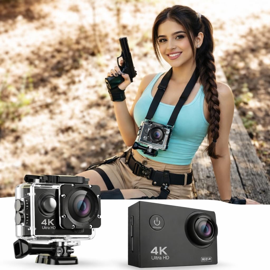 4K Action Camera 16MP — Vlog-Ready Power Pack (16 Accessories!)