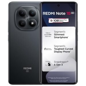 REDMI Note 15 5G (Black, 8GB RAM 256GB Storage) | 108MP OIS Camera | Snapdragon 6 Gen 3 | 17.2cm Tough Curved AMOLED Screen | Slimmest Phone in the Segment | 5520mAh Si/C Battery | 45W Fast Charging