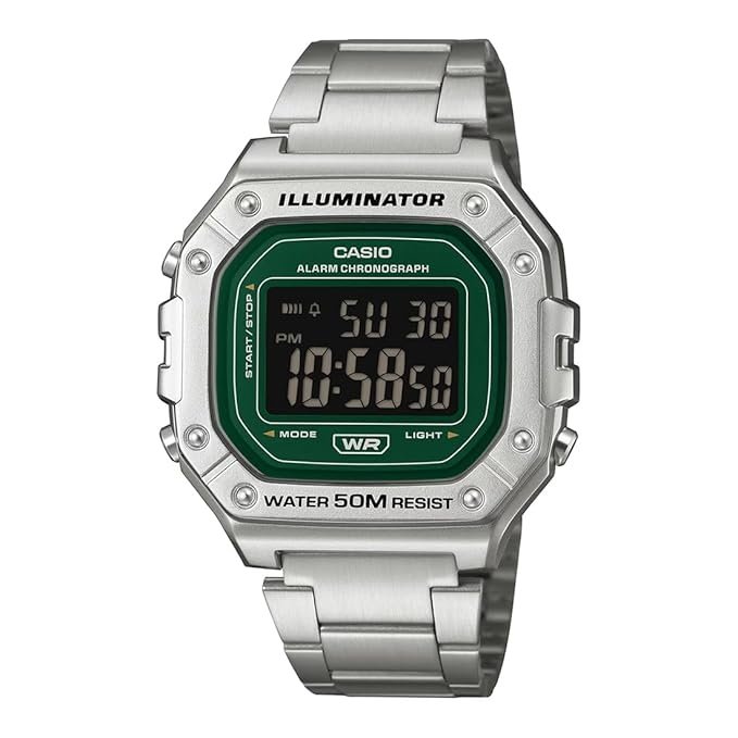 Casio W-218HD-3AVDF Digital Silver Watch Unisex (I136)