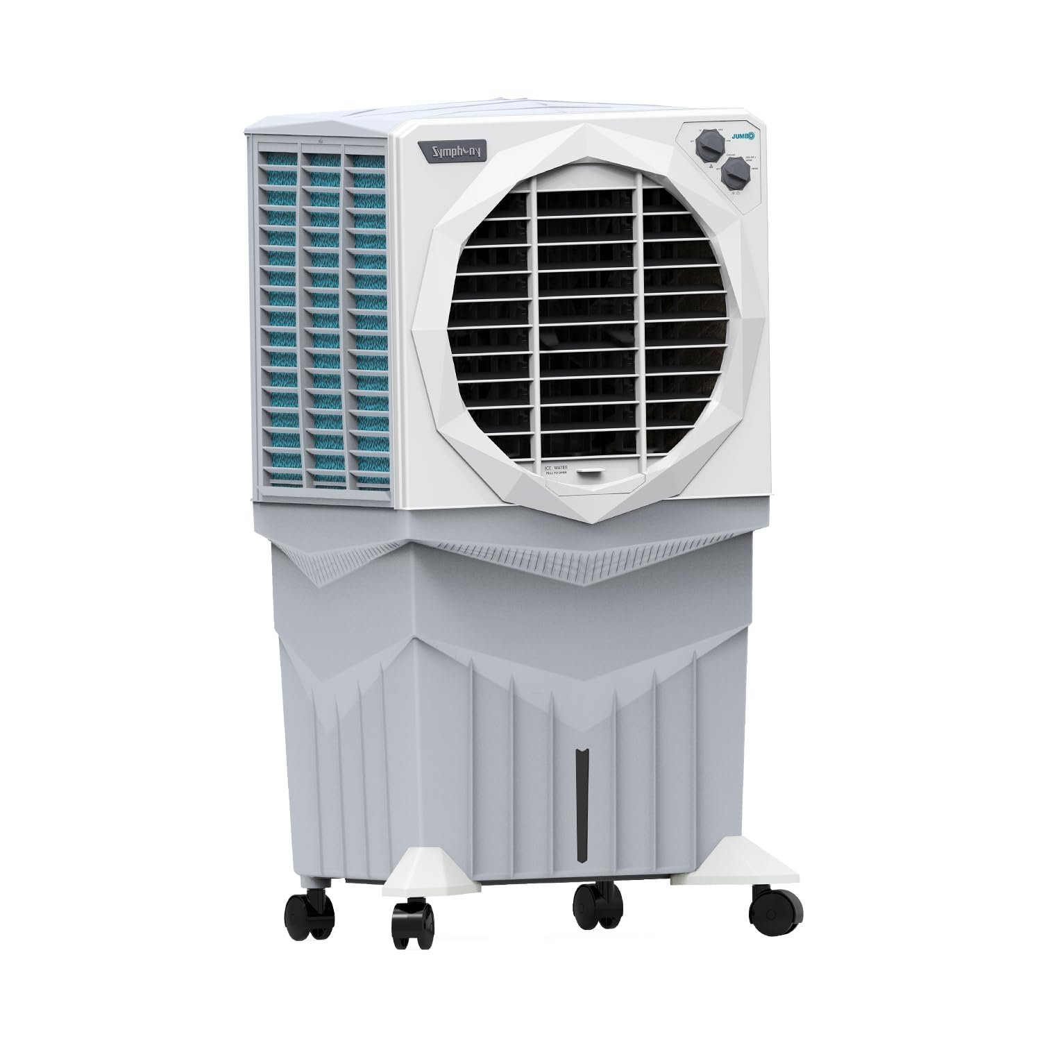 Symphony Jumbo 75XL+ Desert Air Cooler | 3-Side Honeycomb Pads | Powerful Fan | Auto Louver Movement | CFD Technology | 75L | 1-Year Warranty